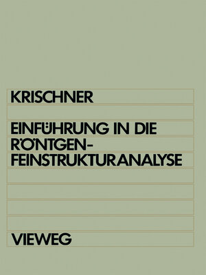 cover image of Einführung in die Röntgenfeinstrukturanalyse